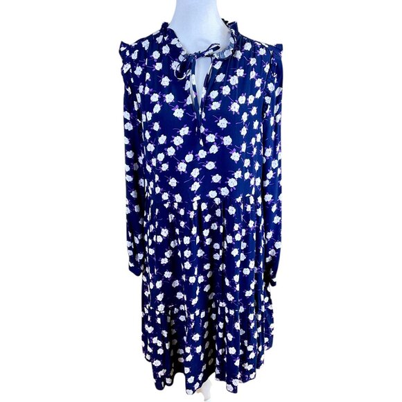 J. Crew Dresses & Skirts - J. Crew Dress Floral Tie Front Blue Purple 2020 (M)